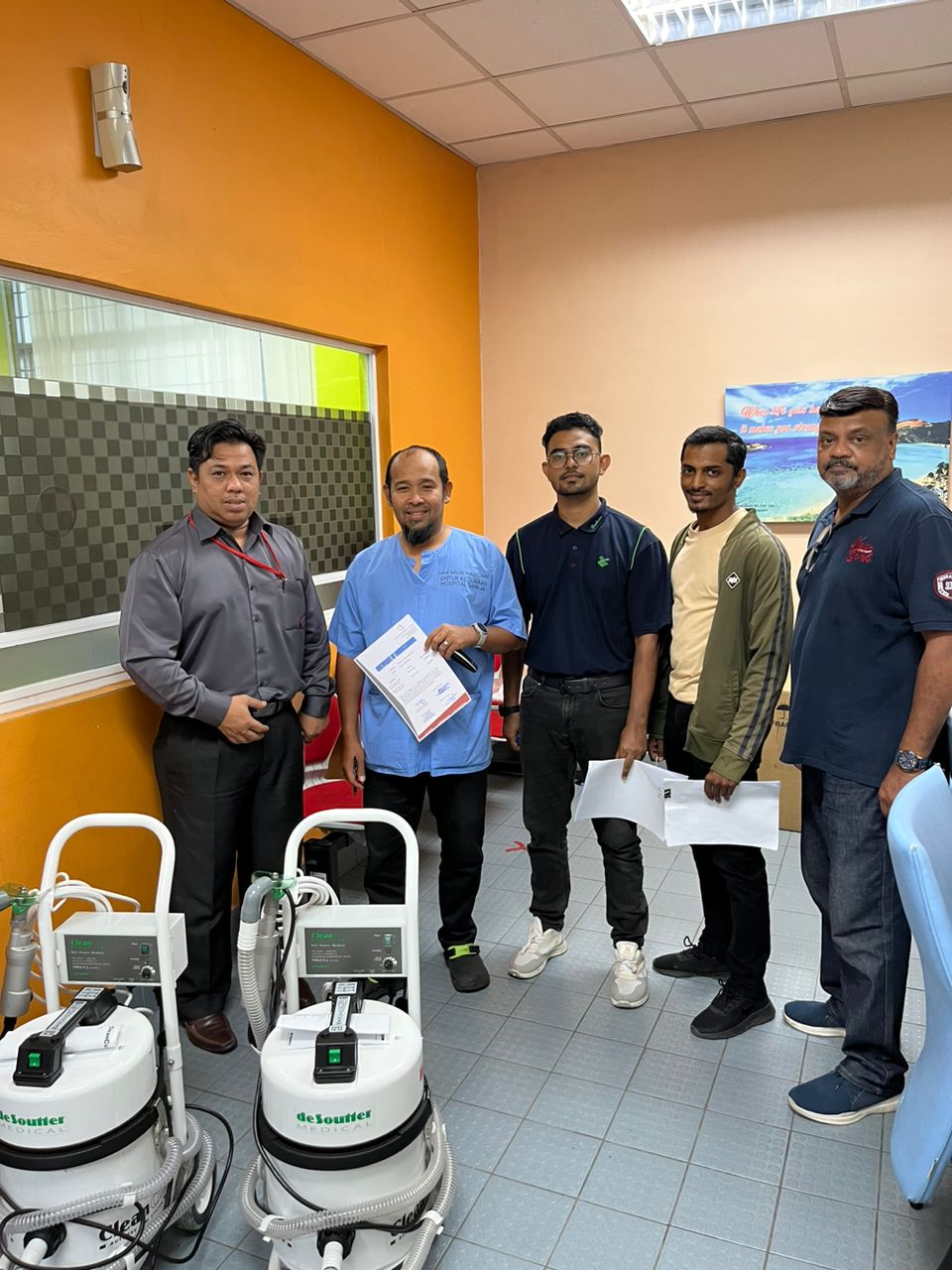 Group with equipment