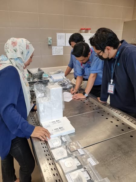 Group with equipment